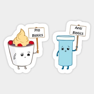 Probiotics vs Antibiotics Sticker